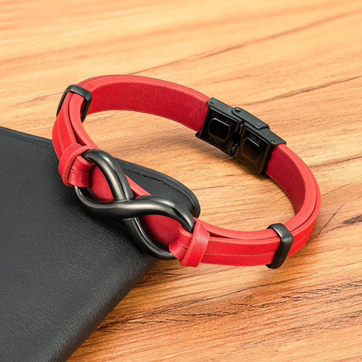 Buddha Stones無限デザインチタン鋼多色レザー強化ブレスレット - image 15