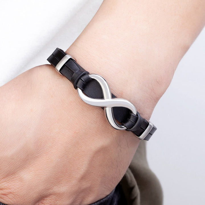 Buddha Stones無限デザインチタン鋼多色レザー強化ブレスレット - image 8