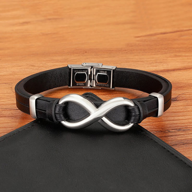 Buddha Stones無限デザインチタン鋼多色レザー強化ブレスレット - image 7