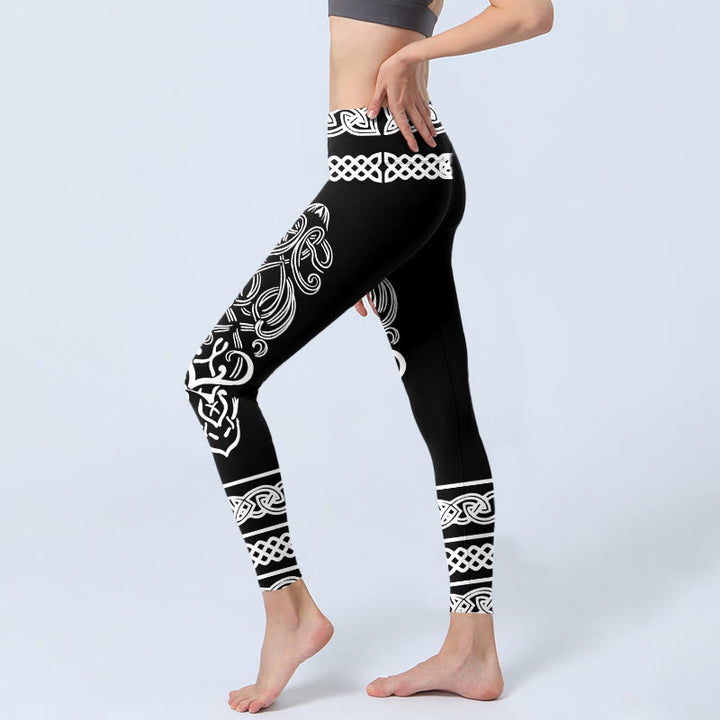 Buddha Stonesシンメトリー ケルトノット柄 プリント ジムレギンス レディース ヨガパンツ - image 2