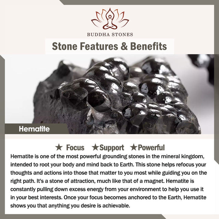 Buddha Stonesヘマタイト インド瑪瑙 タイガーアイ アマゾナイト ビーズ レザー 強化ブレスレット - image 1