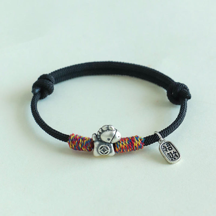 Buddha Stones999 スターリングシルバー 馬年福字 幸運を引き寄せる幸運繁栄ロープ幸運ブレスレット - image 15
