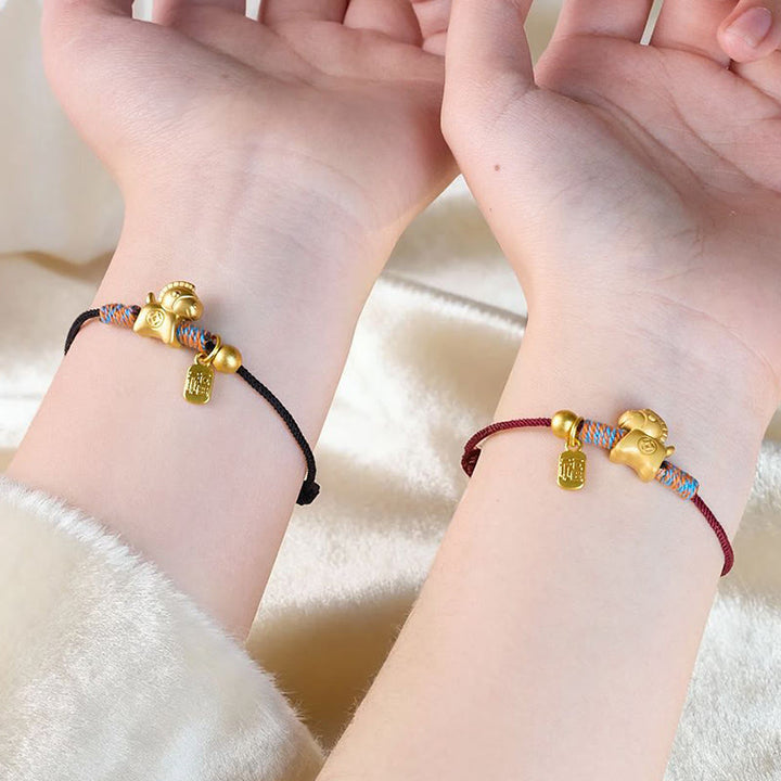 Buddha Stones午年福文字 手編み紐 幸運の繋がりブレスレット - image 12