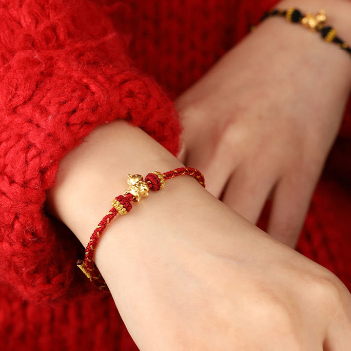 Buddha Stones999ゴールド 午年 編み紐 幸運 調節可能ブレスレット - image 20