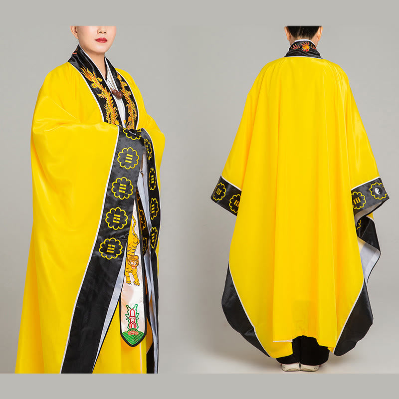 Buddha Stones武当山刺繍龍虎長袖ユニセックス道教ローブ着物気功儀式用 - image 9