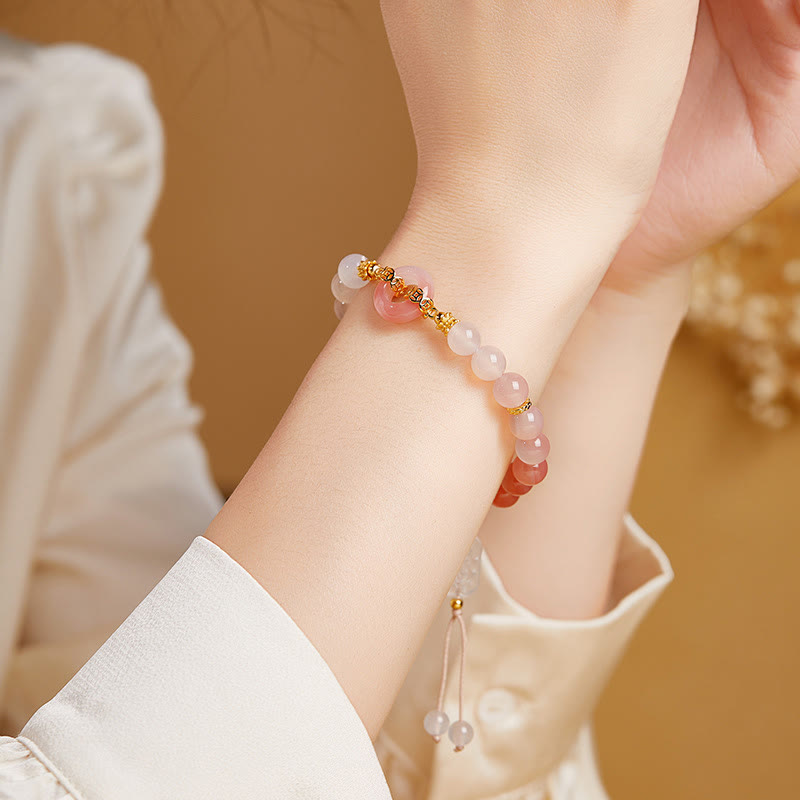 Buddha Stones 925スターリングシルバー レッドアゲート ホワイトカルセドニー平和のお守りチャームコンフィデンスブレスレット - image 10