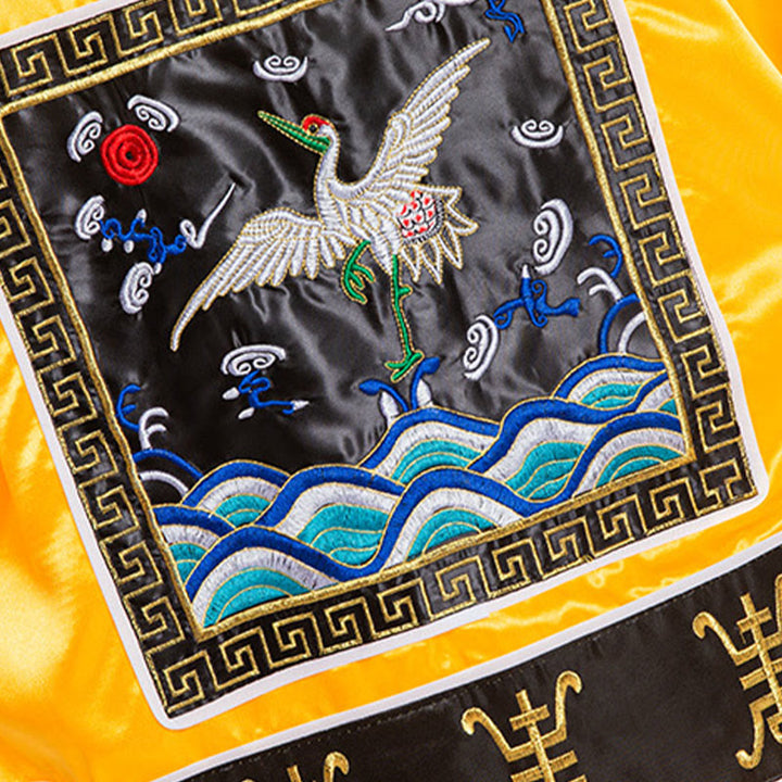 Buddha Stones当鶴刺繍ロングワイドスリーブユニセックス道教ローブガウン着物気功太極拳儀式用 - image 16
