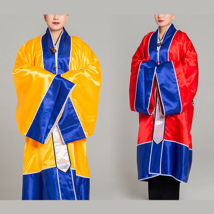 Buddha Stones当鶴刺繍ロングワイドスリーブユニセックス道教ローブガウン着物気功太極拳儀式用 - image 18