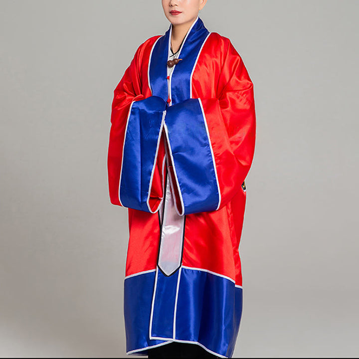 Buddha Stones当鶴刺繍ロングワイドスリーブユニセックス道教ローブガウン着物気功太極拳儀式用 - image 4