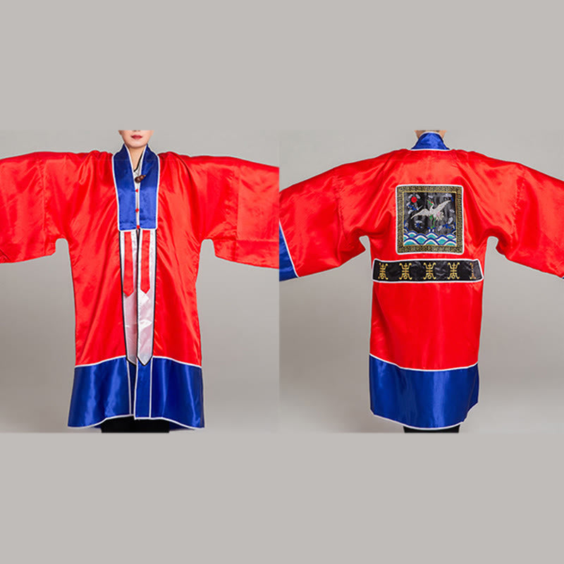 Buddha Stones当鶴刺繍ロングワイドスリーブユニセックス道教ローブガウン着物気功太極拳儀式用 - image 6