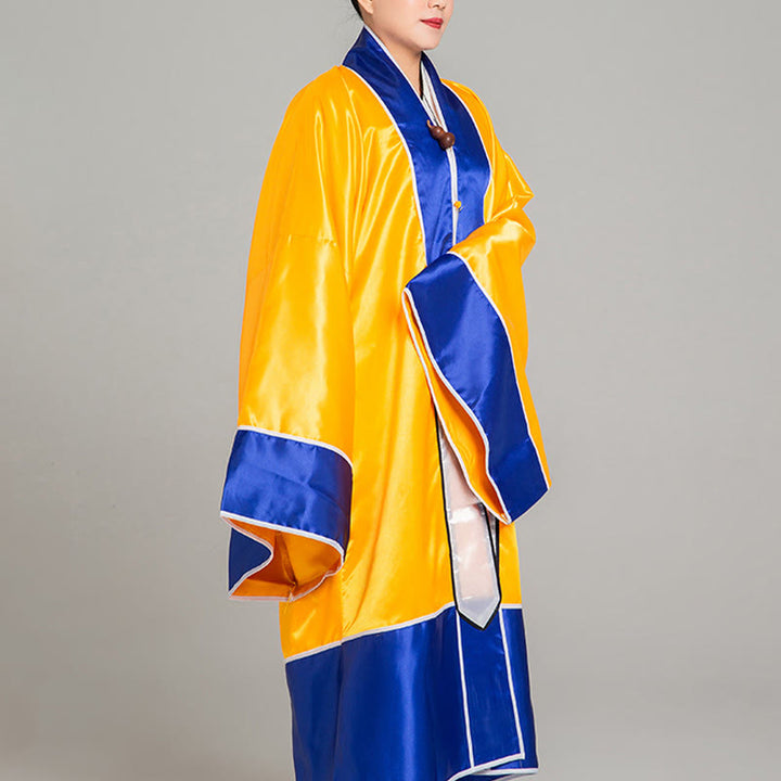 Buddha Stones当鶴刺繍ロングワイドスリーブユニセックス道教ローブガウン着物気功太極拳儀式用 - image 9
