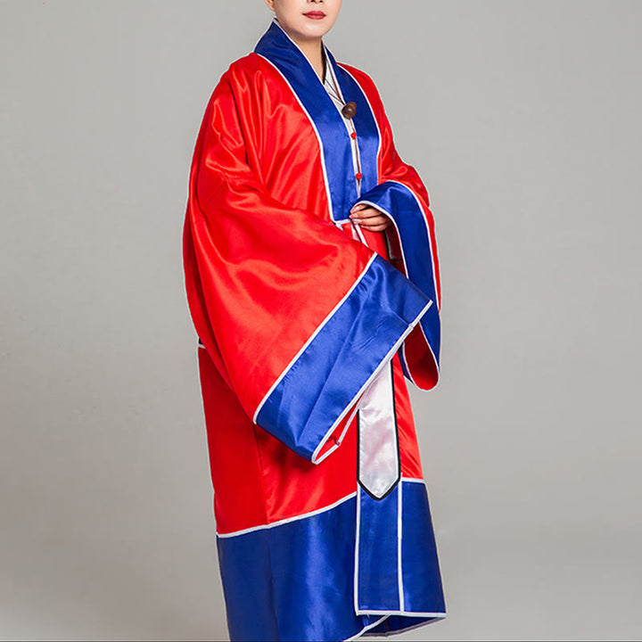 Buddha Stones当鶴刺繍ロングワイドスリーブユニセックス道教ローブガウン着物気功太極拳儀式用 - image 2