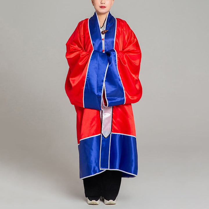 Buddha Stones当鶴刺繍ロングワイドスリーブユニセックス道教ローブガウン着物気功太極拳儀式用 - image 3