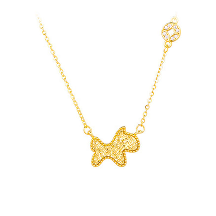 Buddha Stones午年 中国の干支 925スターリングシルバー コインデザイン良縁祈願チェーンネックレスペンダント - 馬 - シルバー（良縁祈願♥ 守護） - image 1