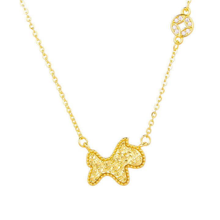 Buddha Stones午年 中国の干支 925スターリングシルバー コインデザイン良縁祈願チェーンネックレスペンダント - image 2