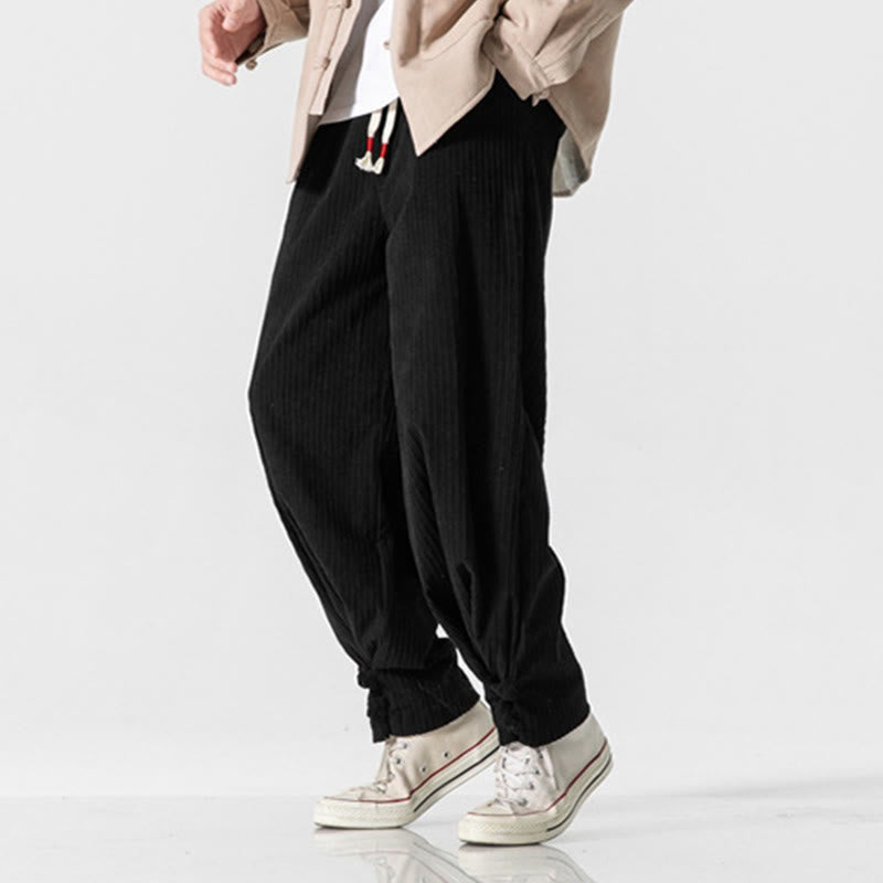 Buddha Stones秋冬 メンズ ピュアカラー ボタンデザイン コットン ストレートレッグパンツ ポケット付き - image 30