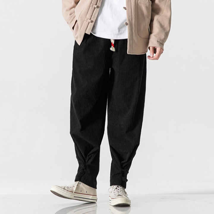 Buddha Stones秋冬 メンズ ピュアカラー ボタンデザイン コットン ストレートレッグパンツ ポケット付き - image 29