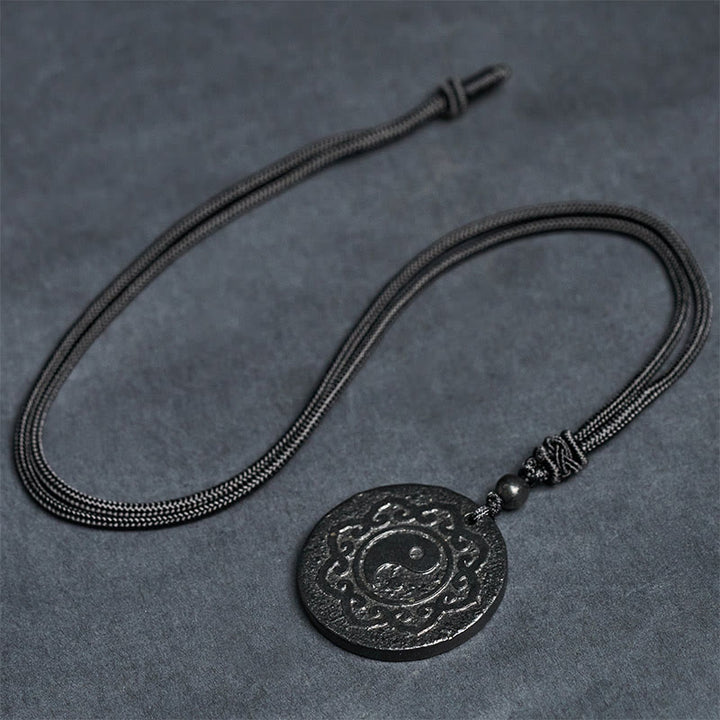 Buddha Stones太極拳陰陽本物のシュンガイト石 内なる強さ ネックレス ペンダント - image 8