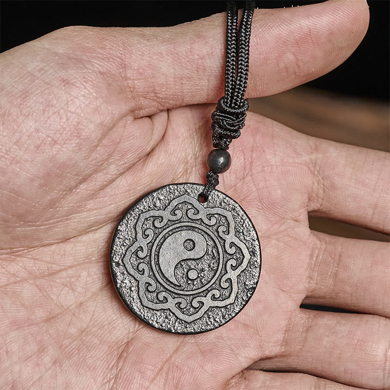 Buddha Stones太極拳陰陽本物のシュンガイト石 内なる強さ ネックレス ペンダント - image 7