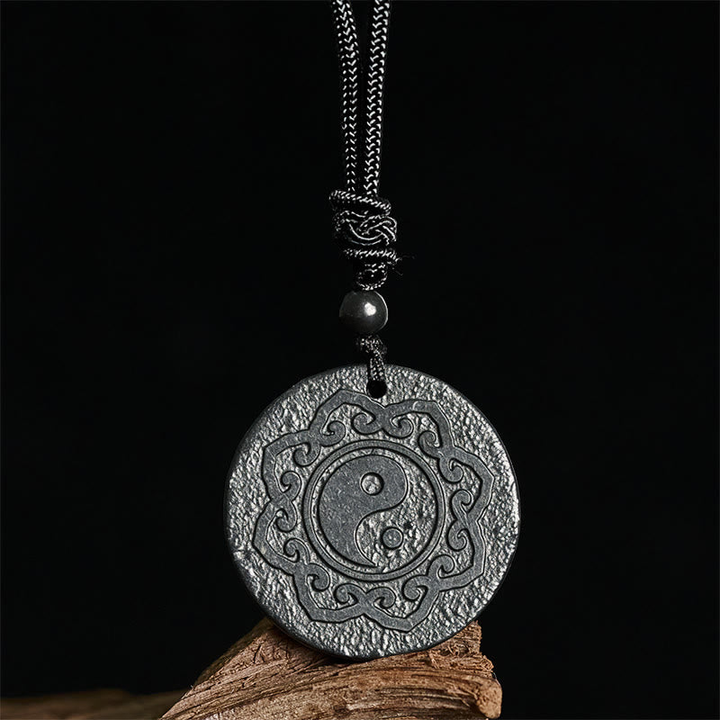 Buddha Stones太極拳陰陽本物のシュンガイト石 内なる強さ ネックレス ペンダント - image 3