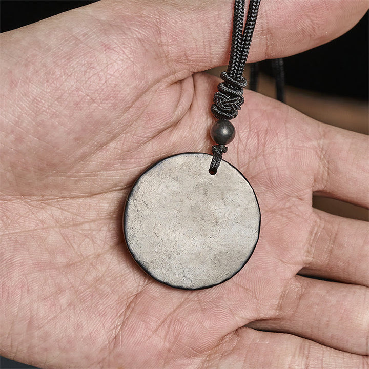 Buddha Stonesサークルシンプルデザイン本物のシュンガイト石保護ネックレスペンダント - image 7