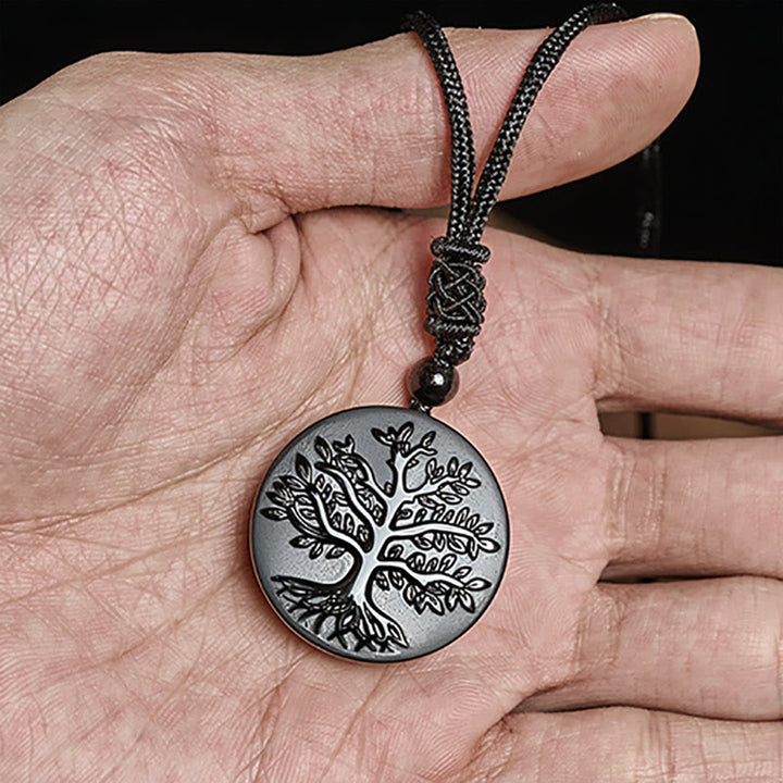 Buddha Stones天然 生命の樹模様 黒曜石 変容 ネックレス ペンダント - image 4