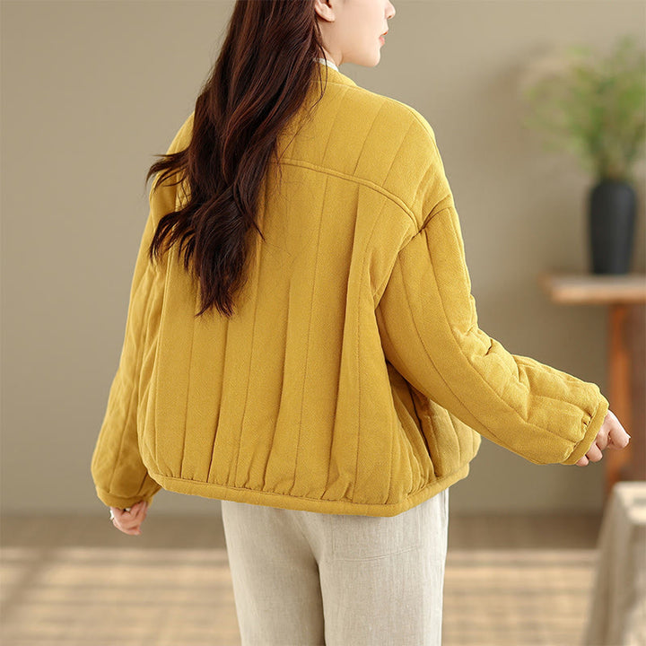 Buddha Stonesフロッグボタン ストライプデザイン 長袖 厚手コットン レディース ジャケット ポケット付き - image 15