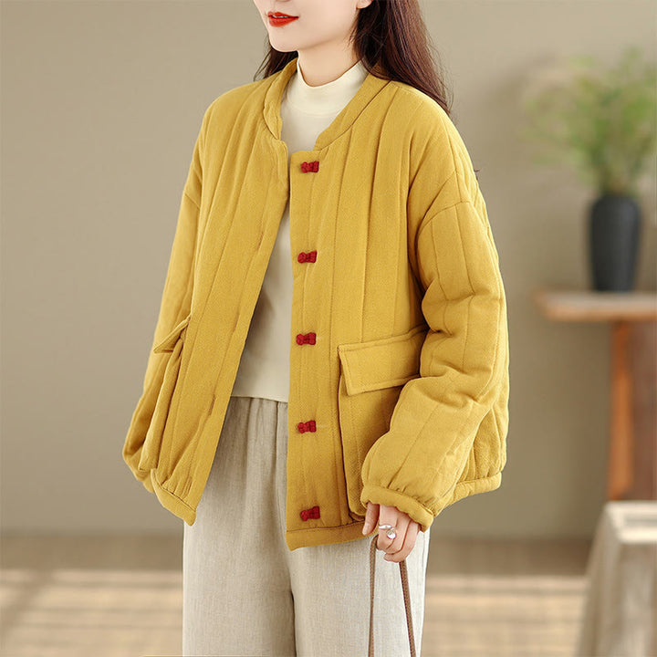 Buddha Stonesフロッグボタン ストライプデザイン 長袖 厚手コットン レディース ジャケット ポケット付き - image 12