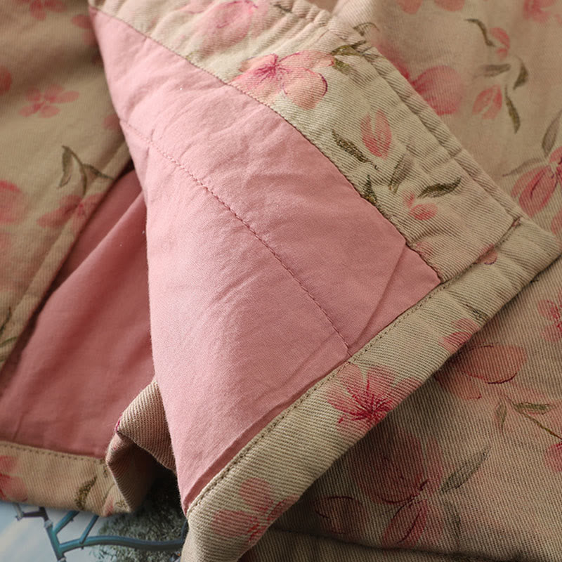 Buddha Stonesフロッグボタン 花柄 クルーネック 厚手コットン 長袖 レディースコート  - image 8