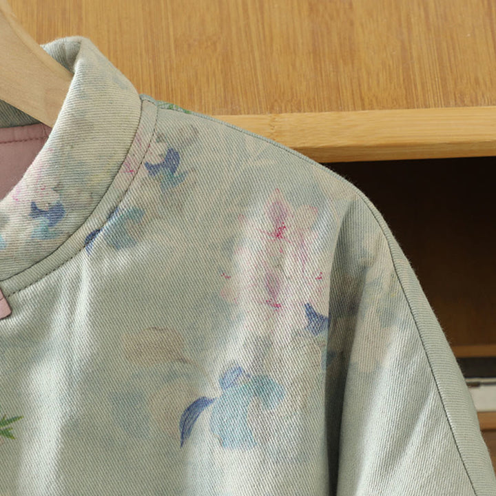 Buddha Stonesフロッグボタン 花柄 クルーネック 厚手コットン 長袖 レディースコート  - image 15