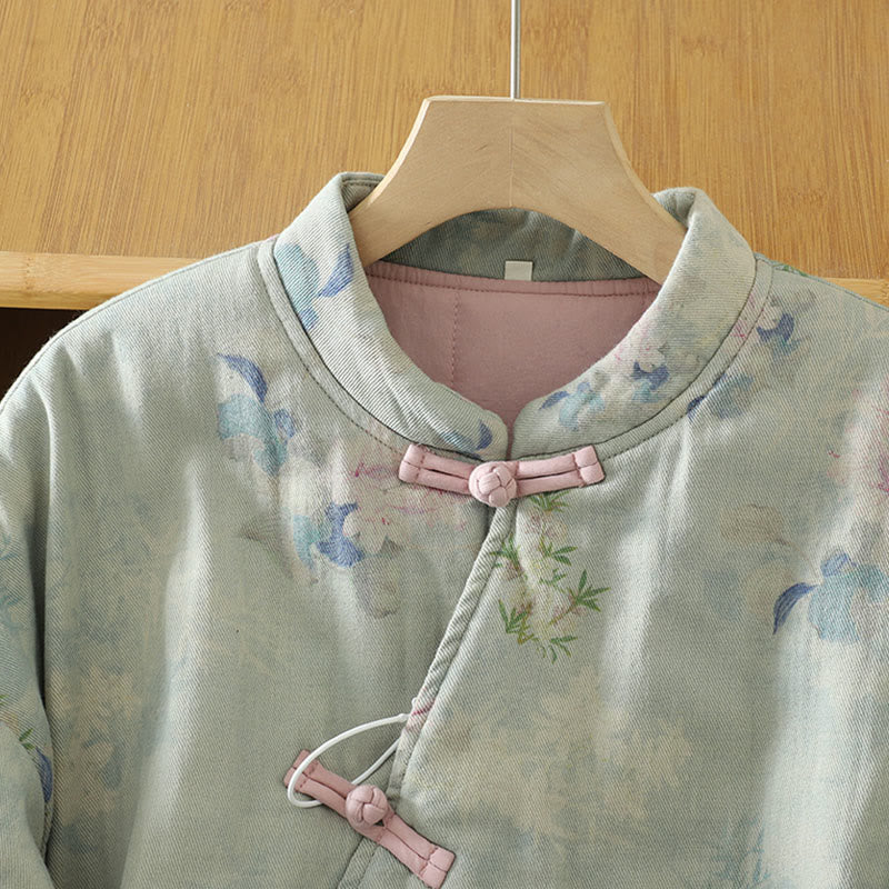 Buddha Stonesフロッグボタン 花柄 クルーネック 厚手コットン 長袖 レディースコート  - image 13