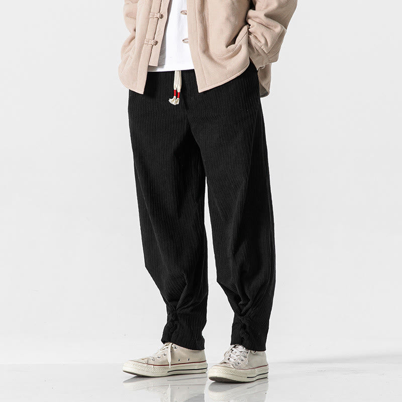 Buddha Stones秋冬 メンズ ピュアカラー ボタンデザイン コットン ストレートレッグパンツ ポケット付き - image 28