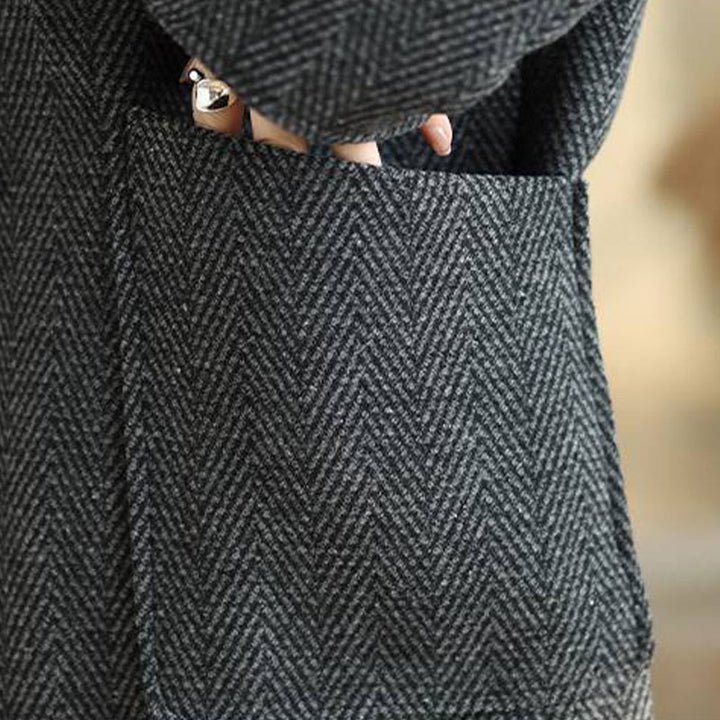 Buddha StonesストライプVネックコットンロングスリーブレディースコート（ポケット付き） - image 7