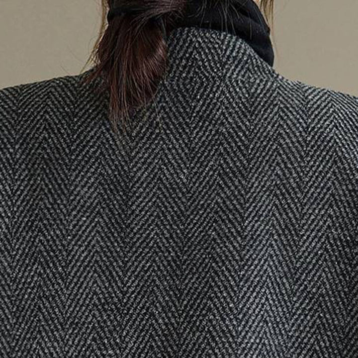 Buddha StonesストライプVネックコットンロングスリーブレディースコート（ポケット付き） - image 6