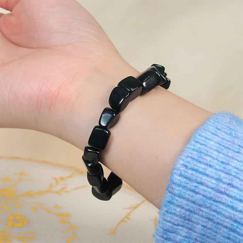 Buddha Stones 8mm 天然シュンガイト 天然石 守護石 ビーズブレスレット - image 3