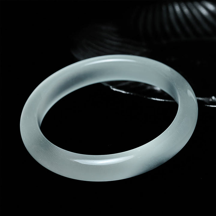 Buddha Stonesホワイトキャッツアイ 豊穣のスピリチュアルカフバングルブレスレット - image 1