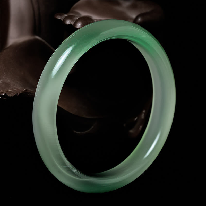 Buddha Stonesクリソベリルキャッツアイ 細身 ピースサポート カフ バングル ブレスレット - image 1