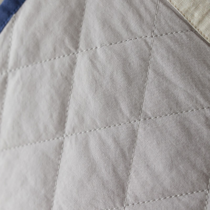 Buddha Stones、斜め襟、カエルボタン、花瓶、植物柄、長袖、クルーネック、コットン、ミディドレス - image 6