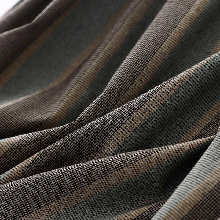 Buddha Stonesラペル カラーブロッキング デザイン ロングスリーブ コットン ミディドレス ポケット付き - image 7