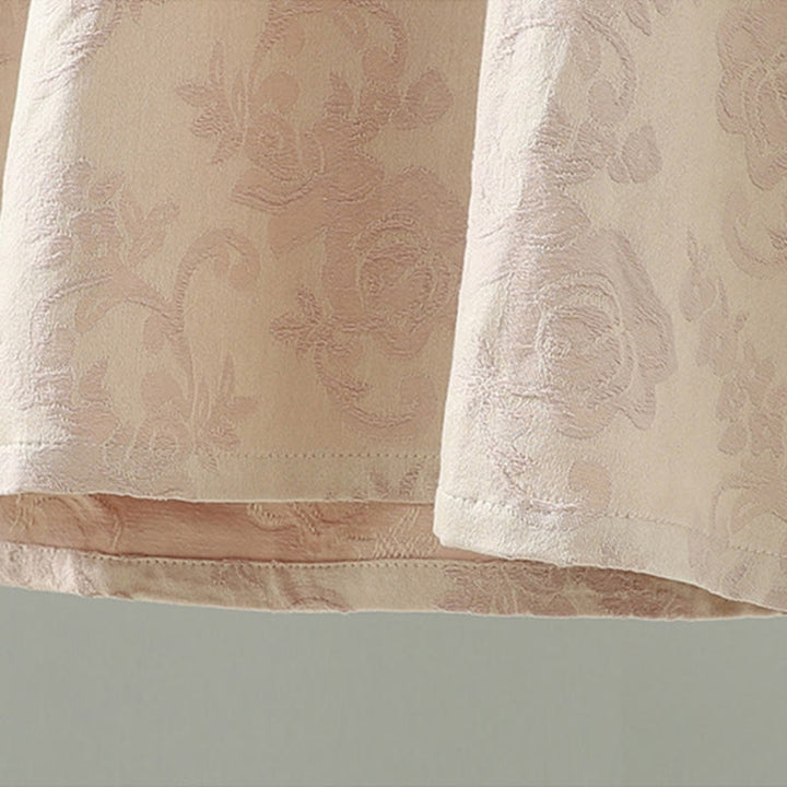 Buddha Stonesスタンドカラーフロッグボタンフラワーパターン刺繍デザインロングスリーブコットンミディドレス - image 8