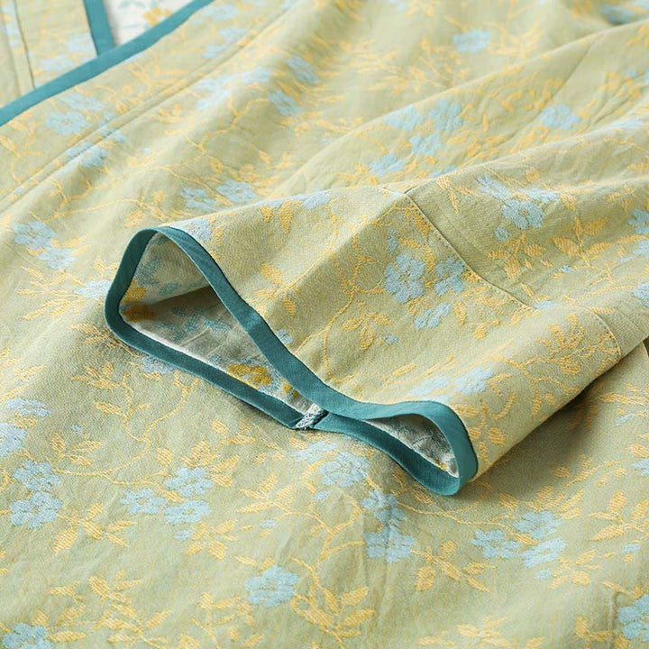 Buddha Stones 2ピース カラフルフローラルリーフ 長袖 Vネック シャツパンツ コットンパジャマセット ポケット付き - image 7