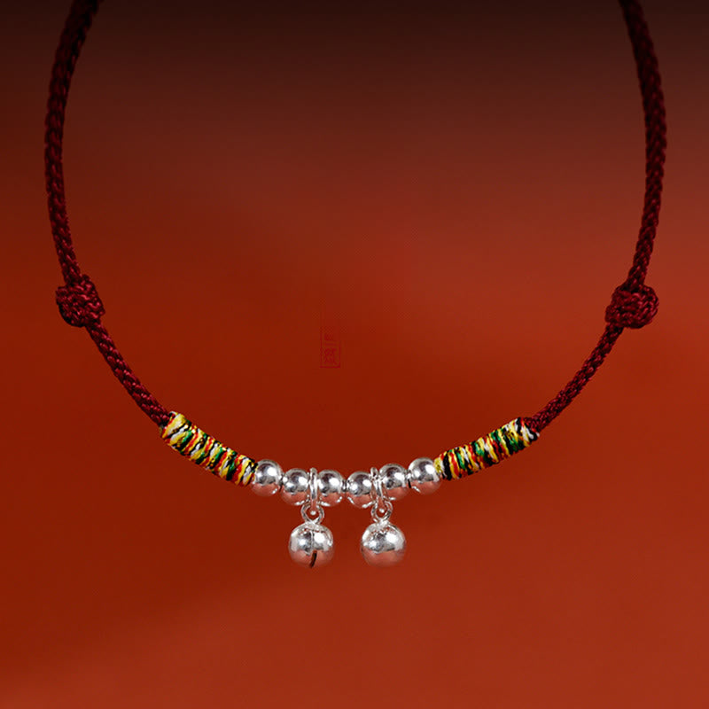 Buddha Stonesシルバーベル 赤 黒 紐 保護 調節可能 猫 小型犬 ペット用首輪 - image 3