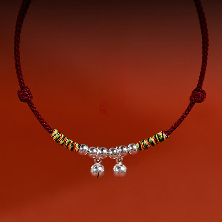 Buddha Stonesシルバーベル 赤 黒 紐 保護 調節可能 猫 小型犬 ペット用首輪 - image 3