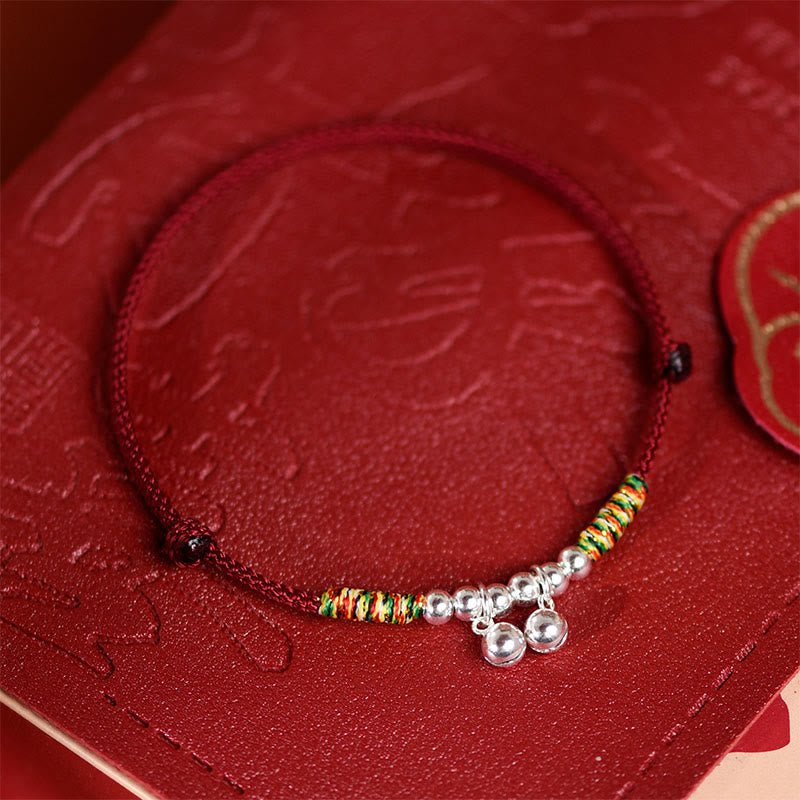 Buddha Stonesシルバーベル 赤 黒 紐 保護 調節可能 猫 小型犬 ペット用首輪 - image 2