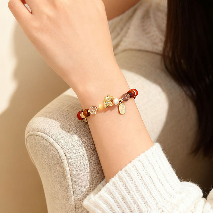 Buddha Stonesタイガーアイ 氷の黒曜石 真珠 午年幸運繁栄豊かさブレスレット - image 20