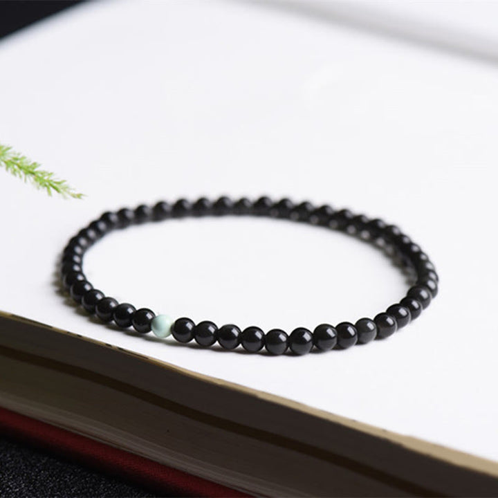 Buddha Stonesブラックオブシディアン ターコイズ 強さと達成のブレスレット - image 3