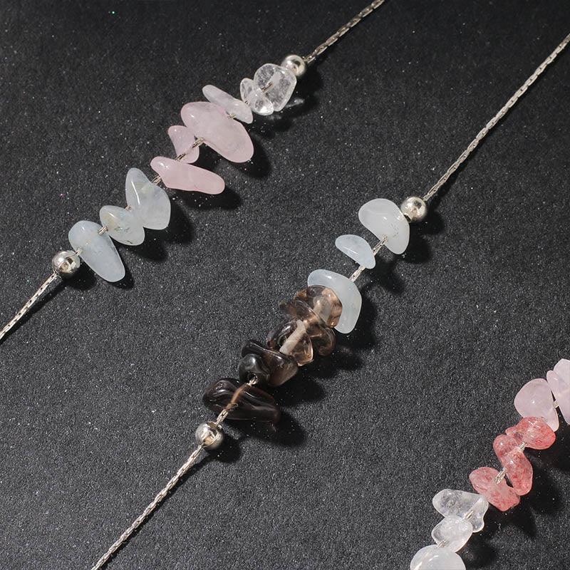 Buddha Stonesブラックオブシディアン スモーキークォーツ ガーネット アクアマリン ストロベリークォーツ ピンククリスタル ストレングスネックレスペンダント - image 28