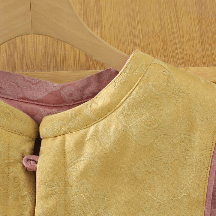 Buddha Stonesの花柄カエルボタンレディースコットンノースリーブベストウエストコート - image 16