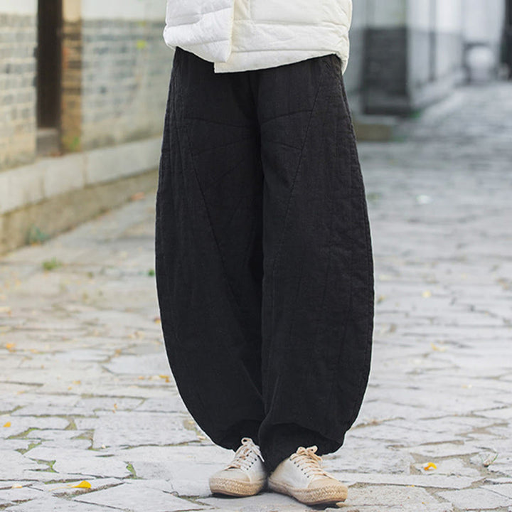 Buddha Stones無地コットン 厚手 レディース 7-8丈 ポケット付きパンツ - image 12