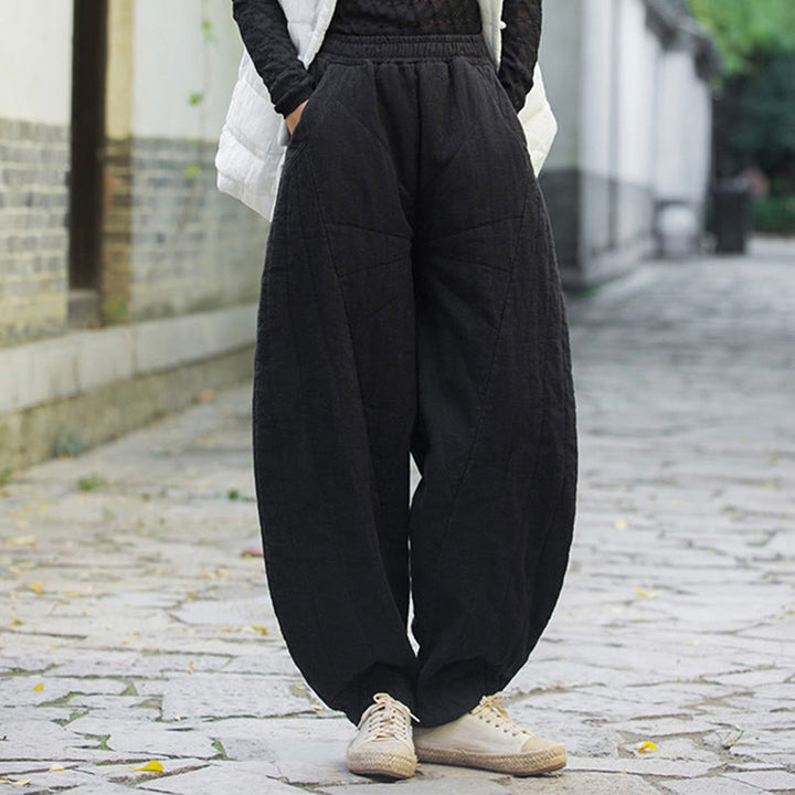 Buddha Stones無地コットン 厚手 レディース 7-8丈 ポケット付きパンツ - image 14